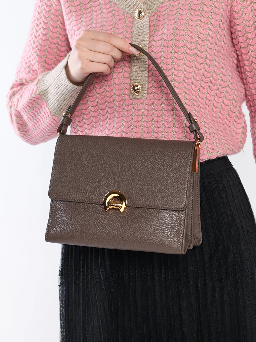 Сумка-мини темно-бежевого цвета